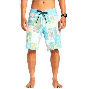 Quiksilver Men's Multicolor Surfsilk Hawaii Scallop 19" Boardshorts Size 34